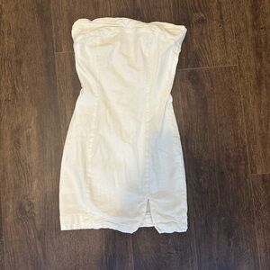 White strapless mini dress